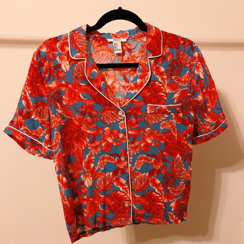 Palm pattered blouse